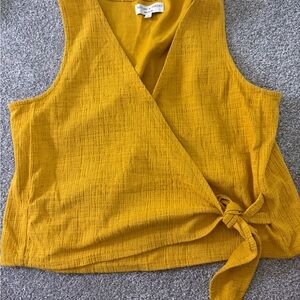 Madewell Gold Wrap Tank Top Tie Front